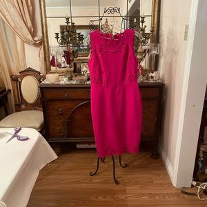 NWT! Ted Baker London Verony Eyelet Embroidered Skater Dress Ted sz 4 fuschia